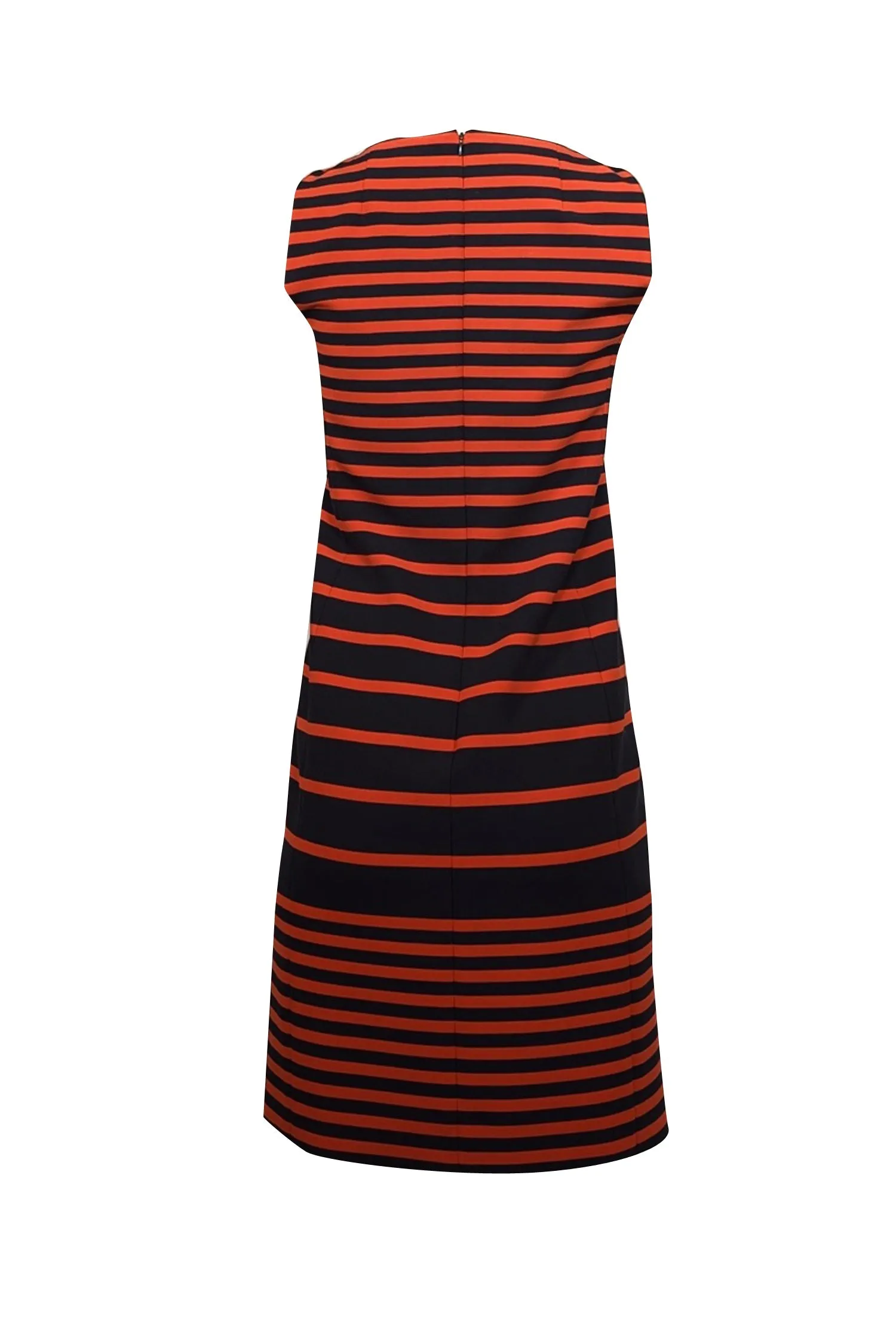Akris - Navy & Orange Striped Sleeveless Dress Sz 4