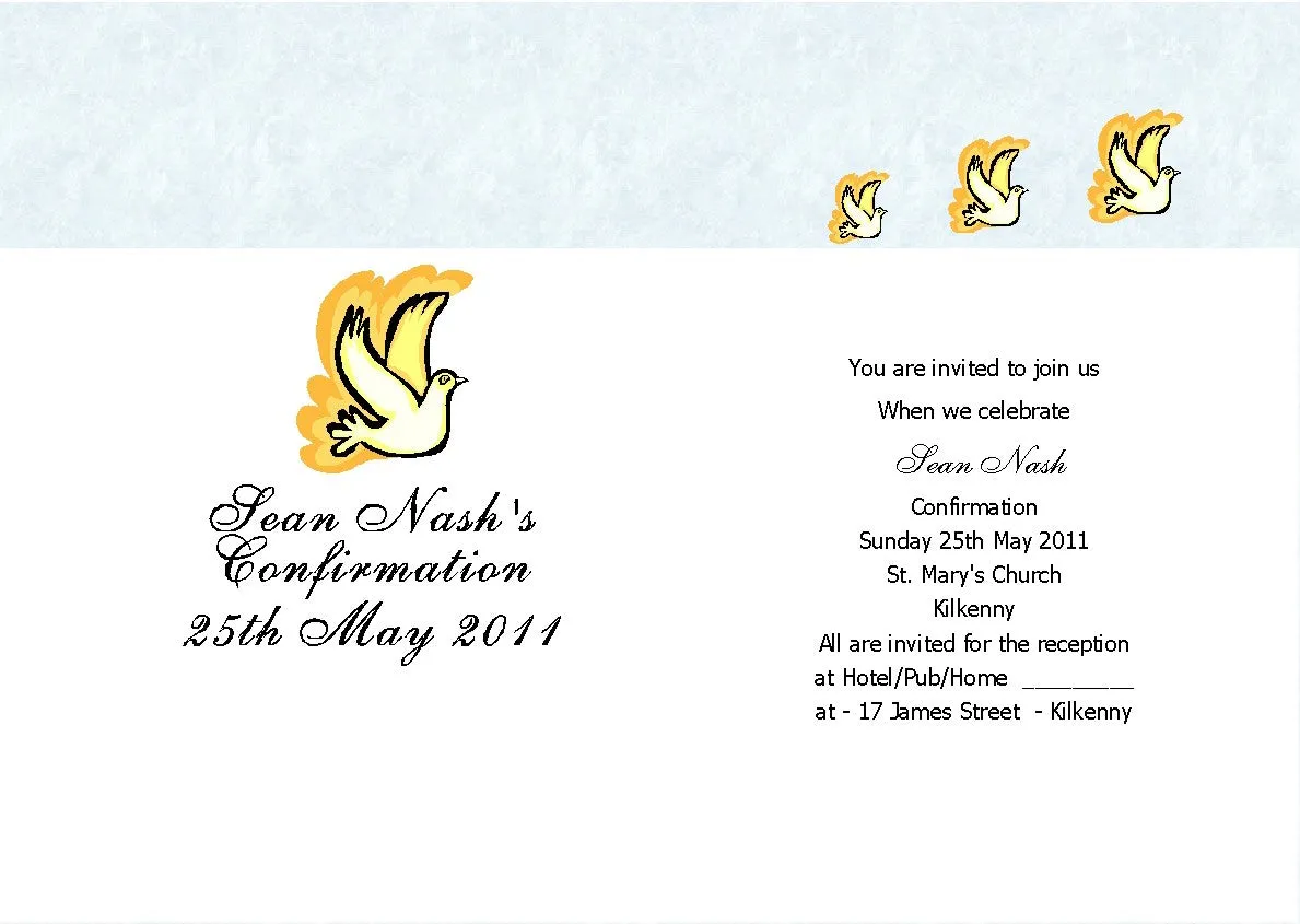 Confirmation Invitations - Personalised