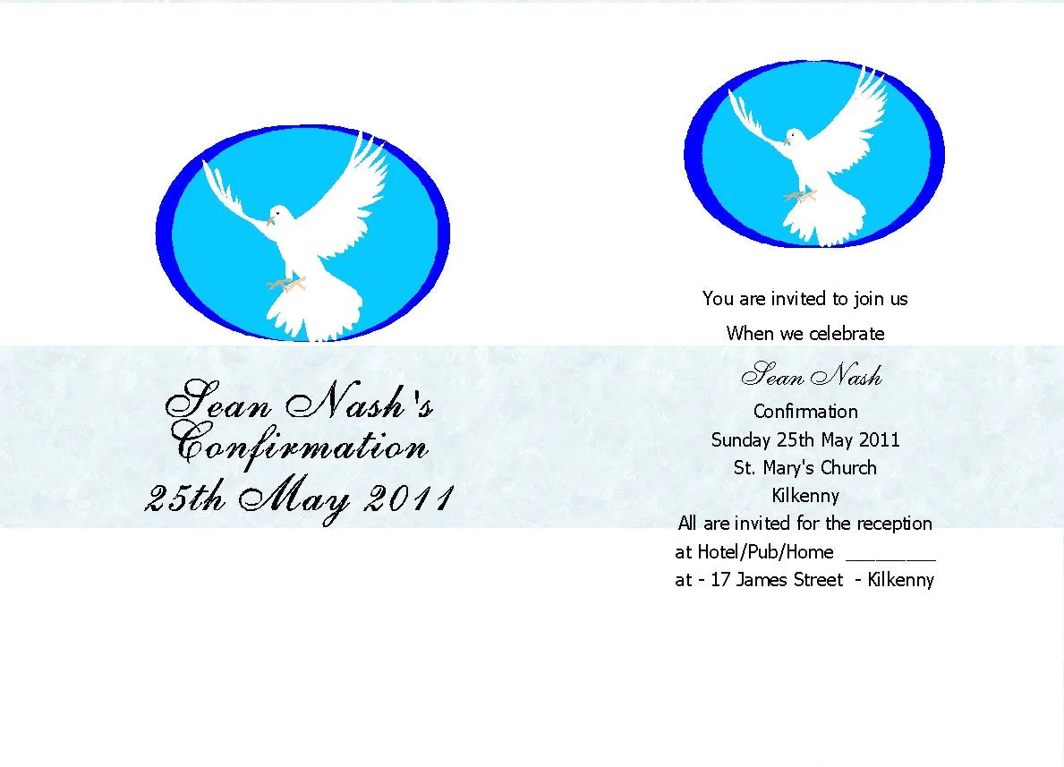Confirmation Invitations - Personalised