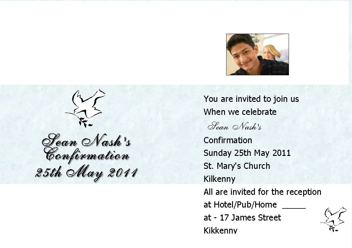 Confirmation Invitations - Personalised