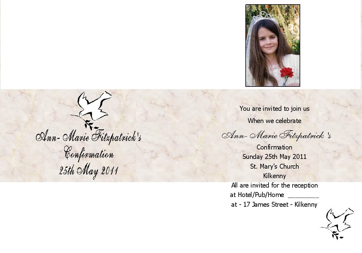 Confirmation Invitations - Personalised