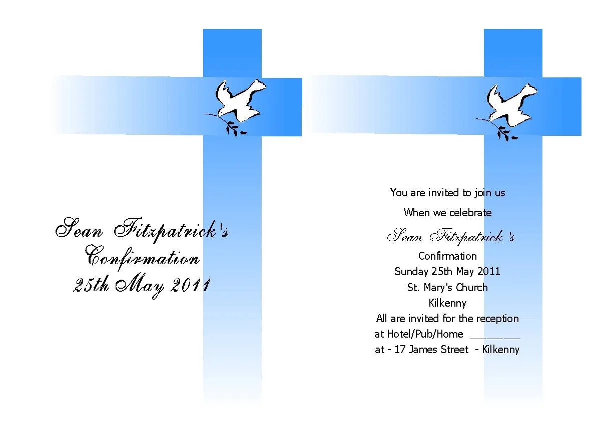 Confirmation Invitations - Personalised