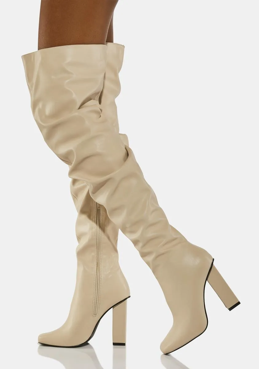 Ecru Cassia Thigh High Boots