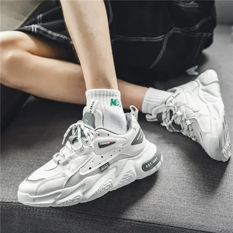 Mens Sneaker Sale Breathable Mesh – Fashionable Thick Bottom Casual Shoes