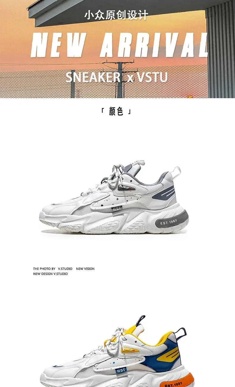 Mens Sneaker Sale Breathable Mesh – Fashionable Thick Bottom Casual Shoes