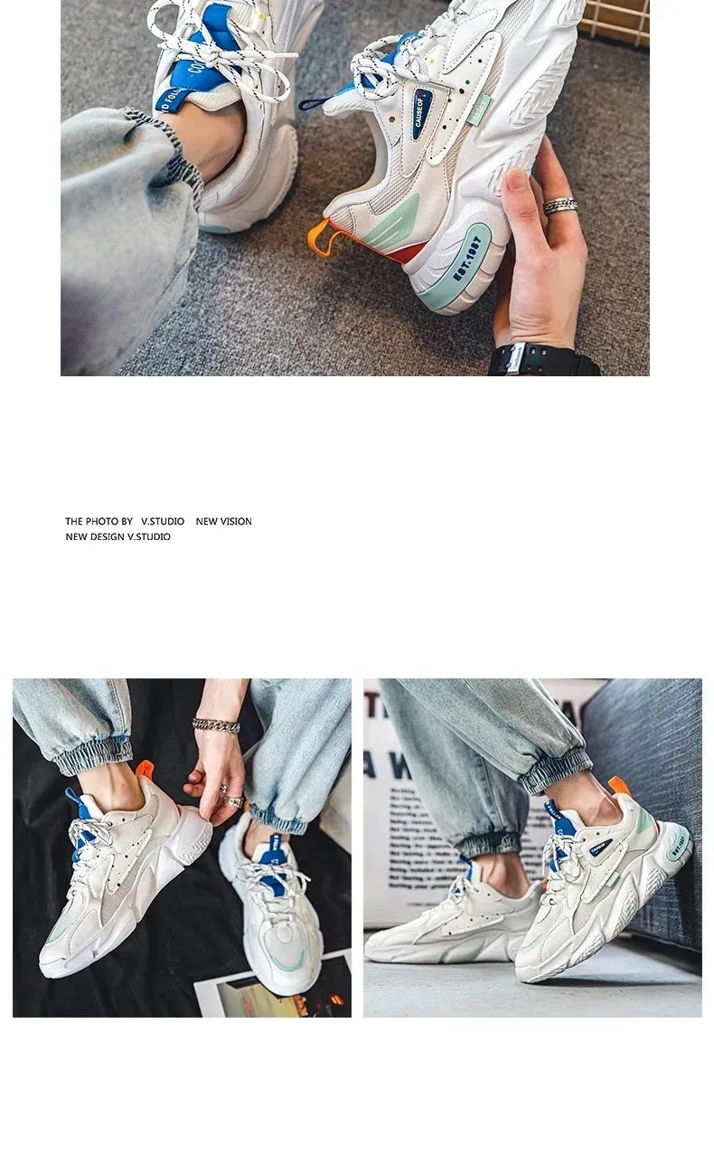 Mens Sneaker Sale Breathable Mesh – Fashionable Thick Bottom Casual Shoes