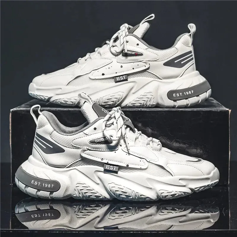 Mens Sneaker Sale Breathable Mesh – Fashionable Thick Bottom Casual Shoes