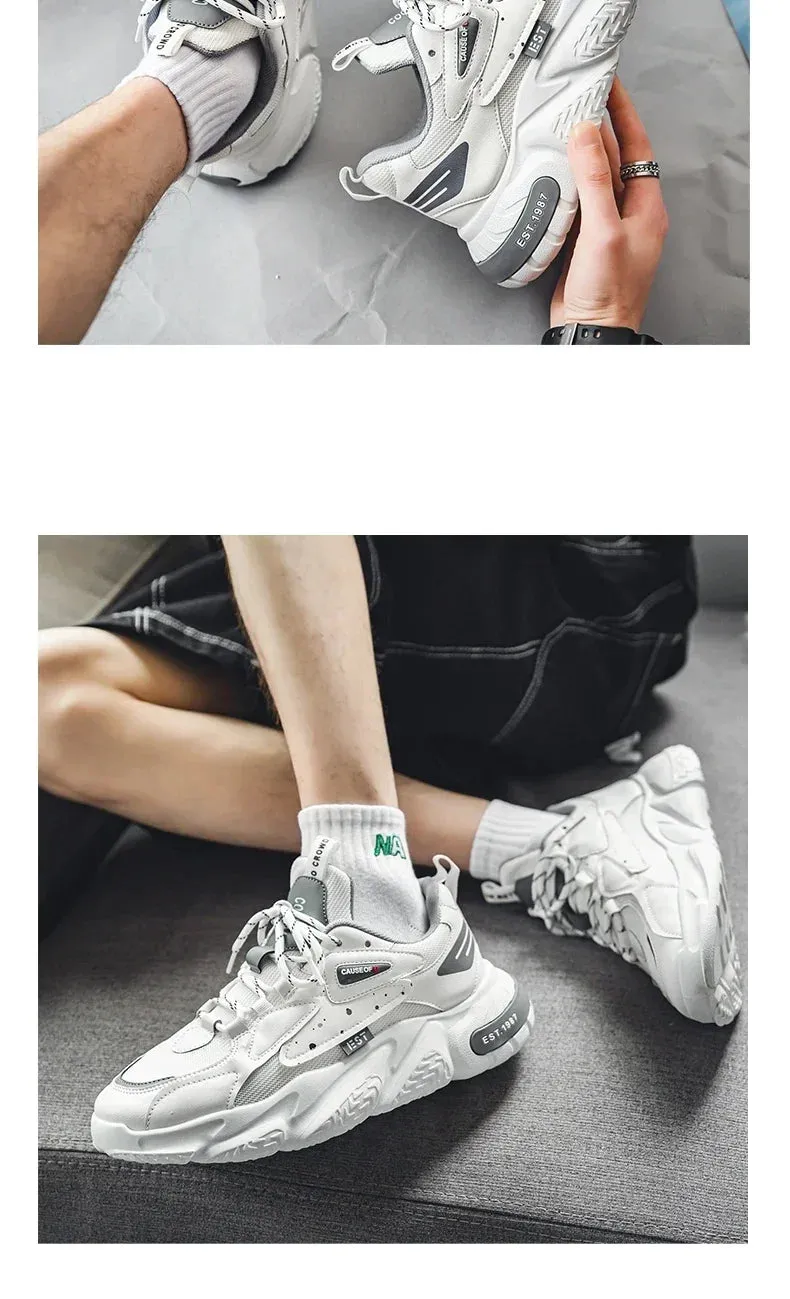 Mens Sneaker Sale Breathable Mesh – Fashionable Thick Bottom Casual Shoes