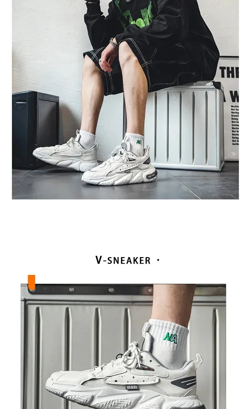 Mens Sneaker Sale Breathable Mesh – Fashionable Thick Bottom Casual Shoes