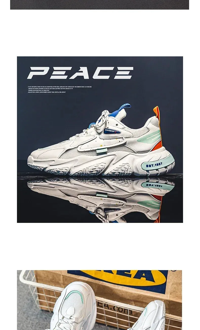 Mens Sneaker Sale Breathable Mesh – Fashionable Thick Bottom Casual Shoes